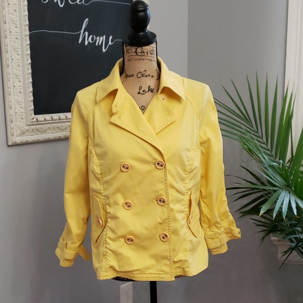 Jones New York Stretch Crop Jacket Yellow M